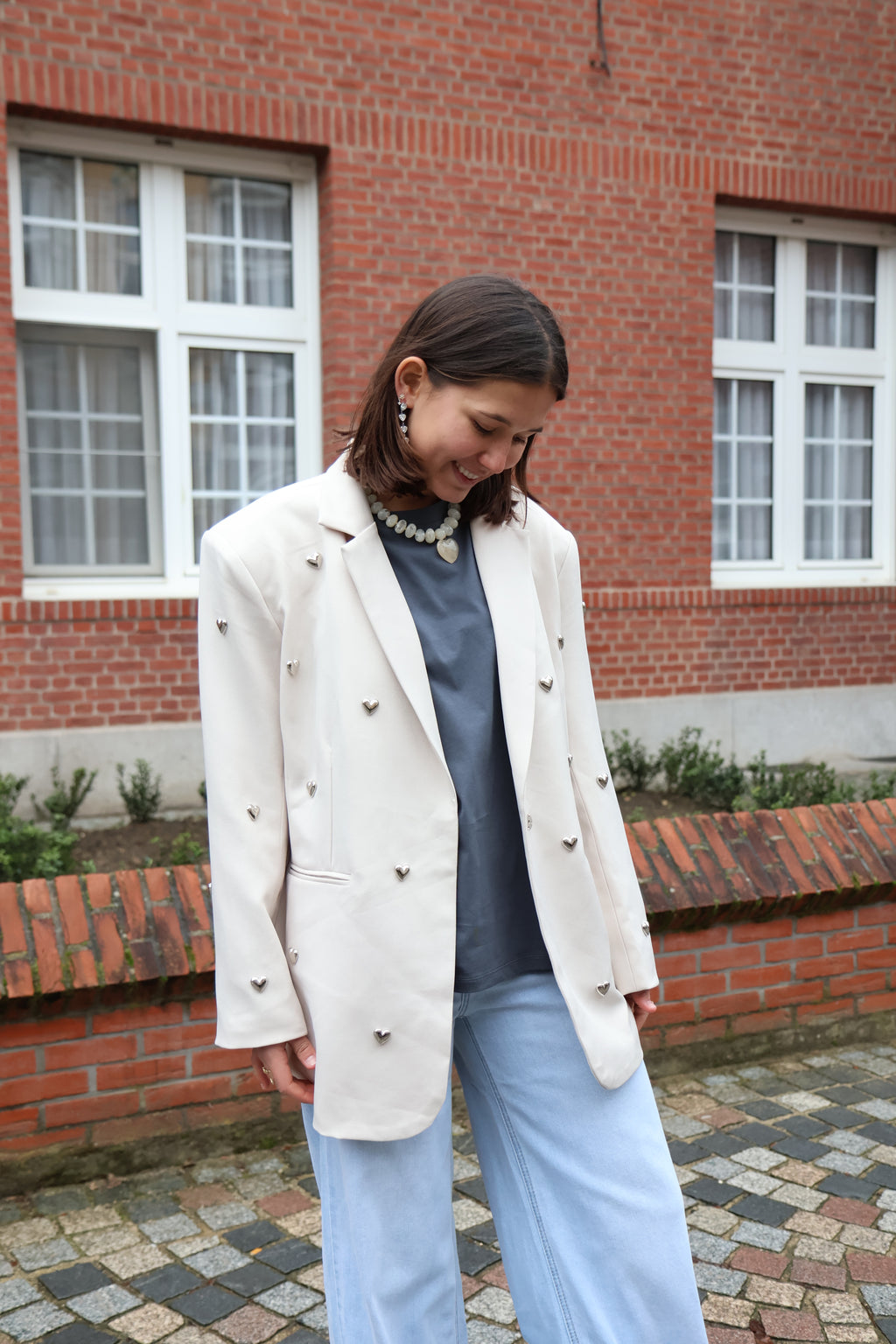 HEARTS blazer beige