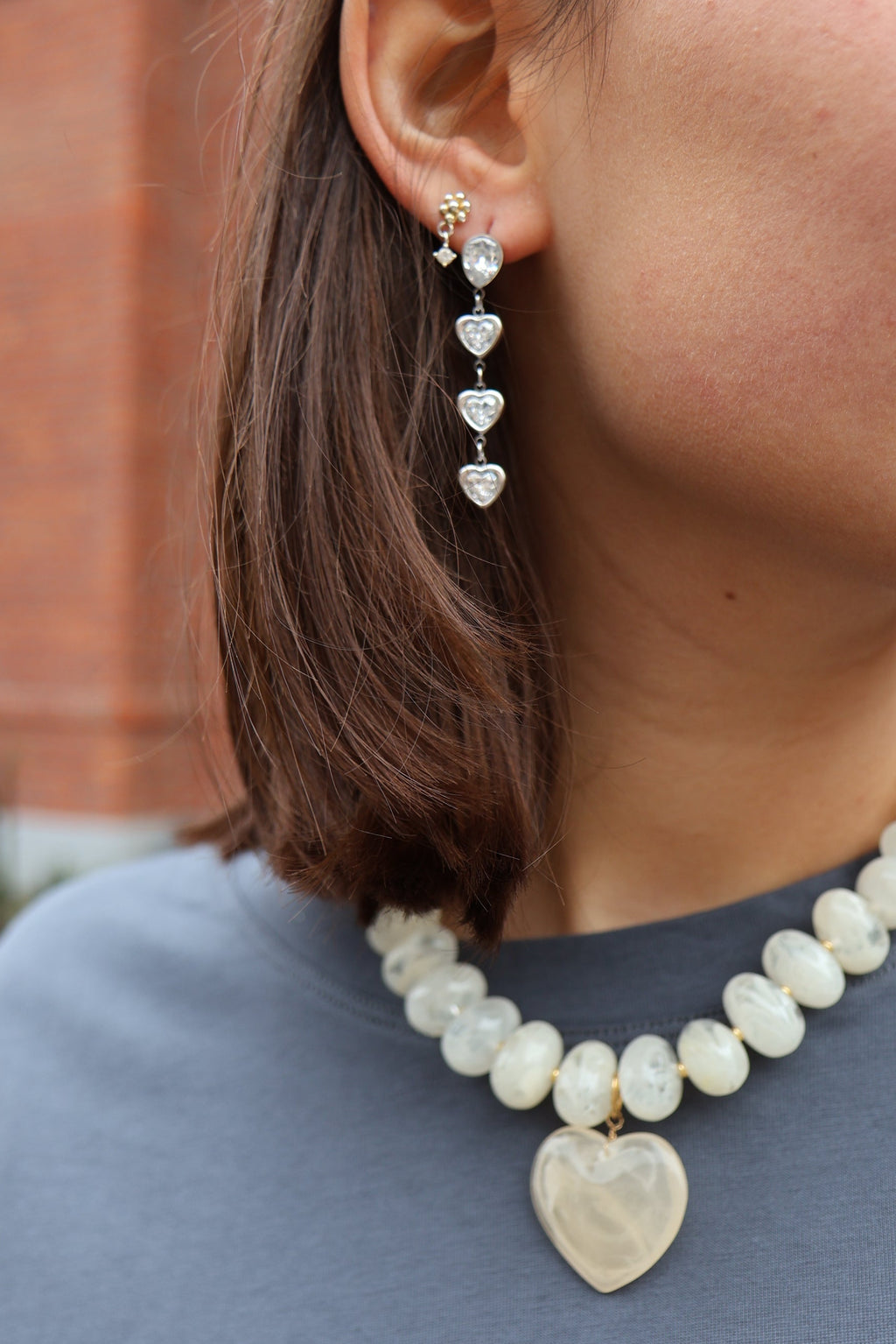 SILVER HEARTS earrings