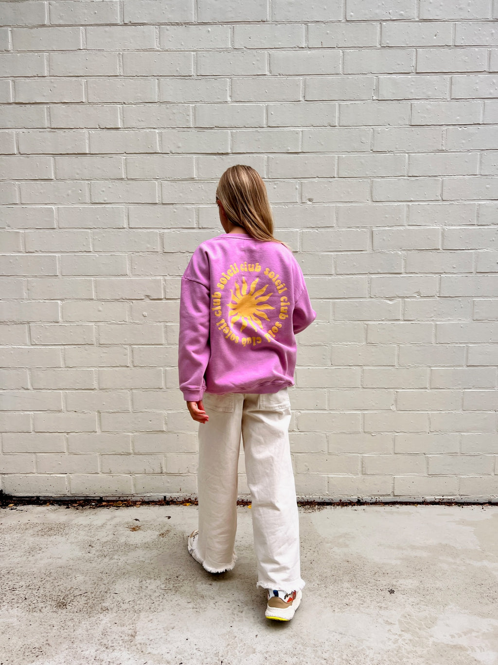 little pink CLUB SOLEIL sweatshirt loose fit