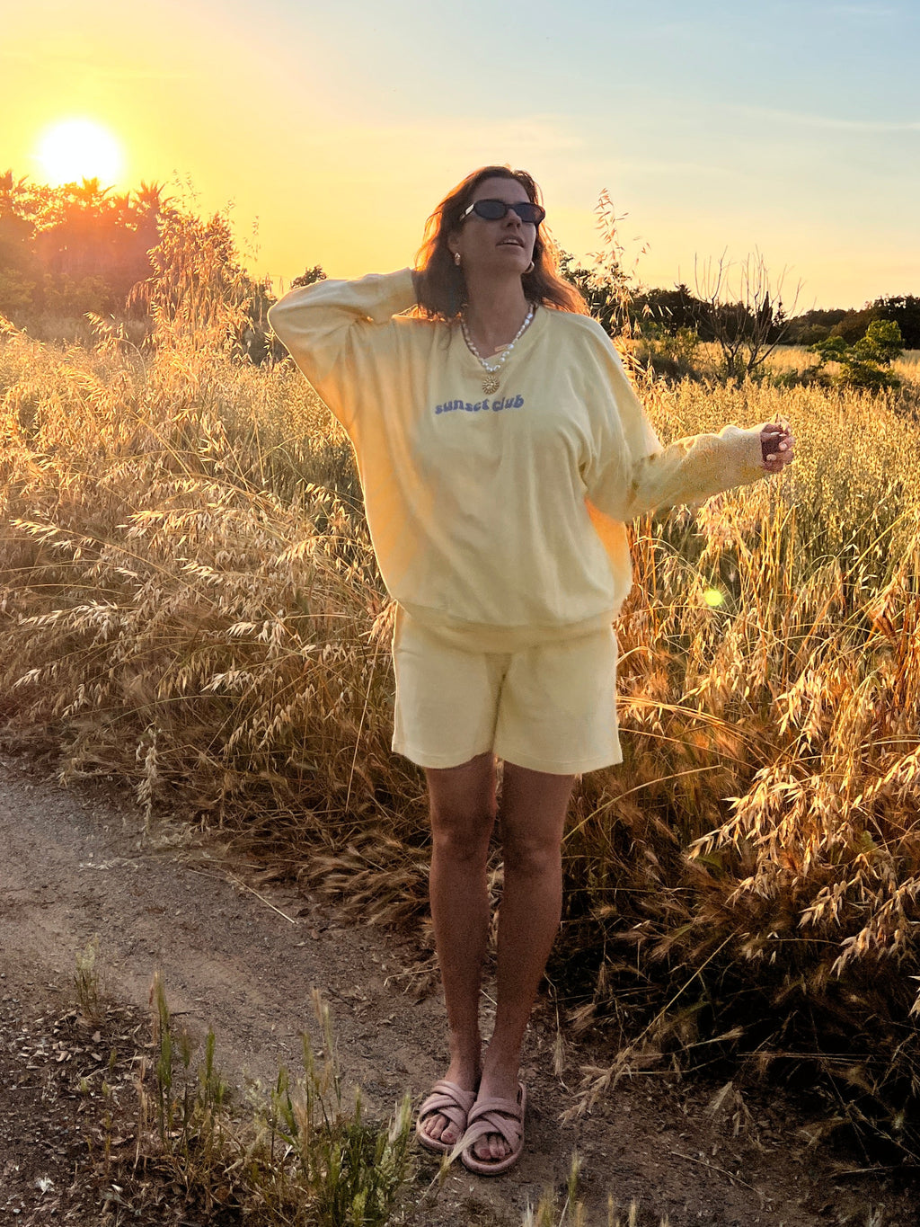 terry SUNSET CLUB sweatshirt loose fit