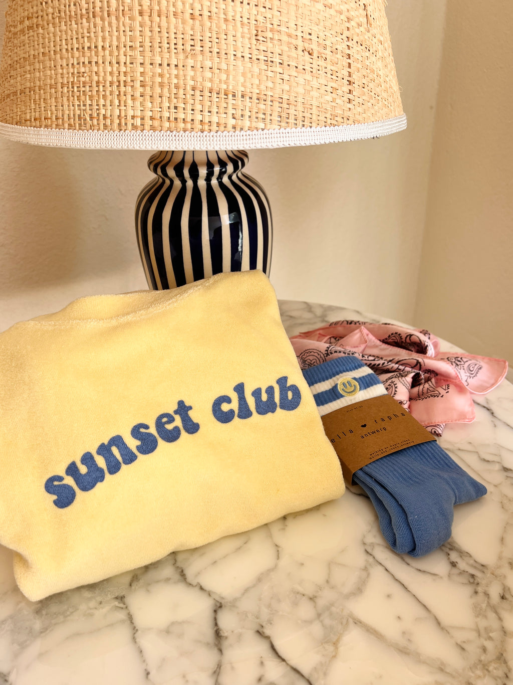 terry SUNSET CLUB sweatshirt loose fit