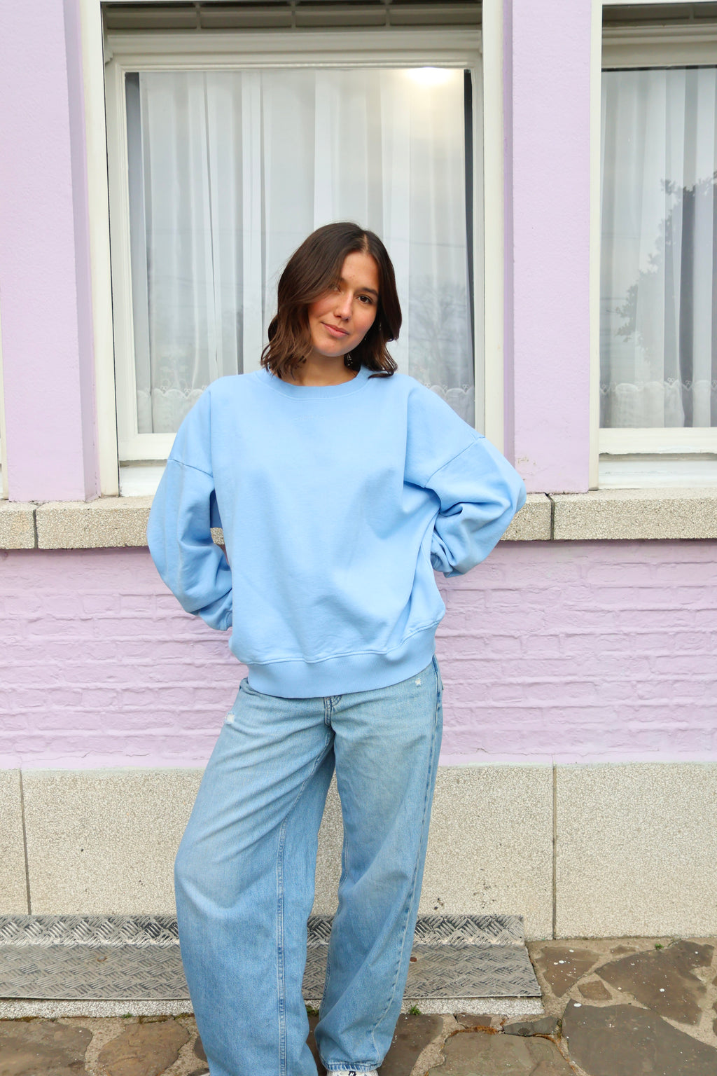 light blue CLUB SOLEIL sweatshirt loose fit