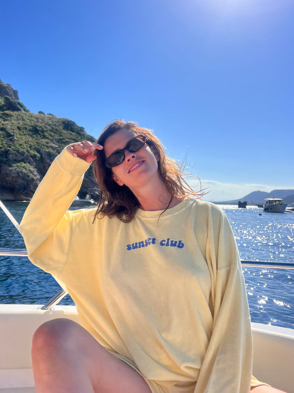 terry SUNSET CLUB sweatshirt loose fit