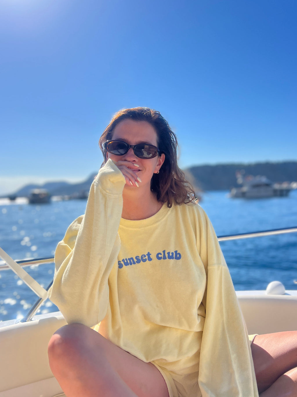 terry SUNSET CLUB sweatshirt loose fit