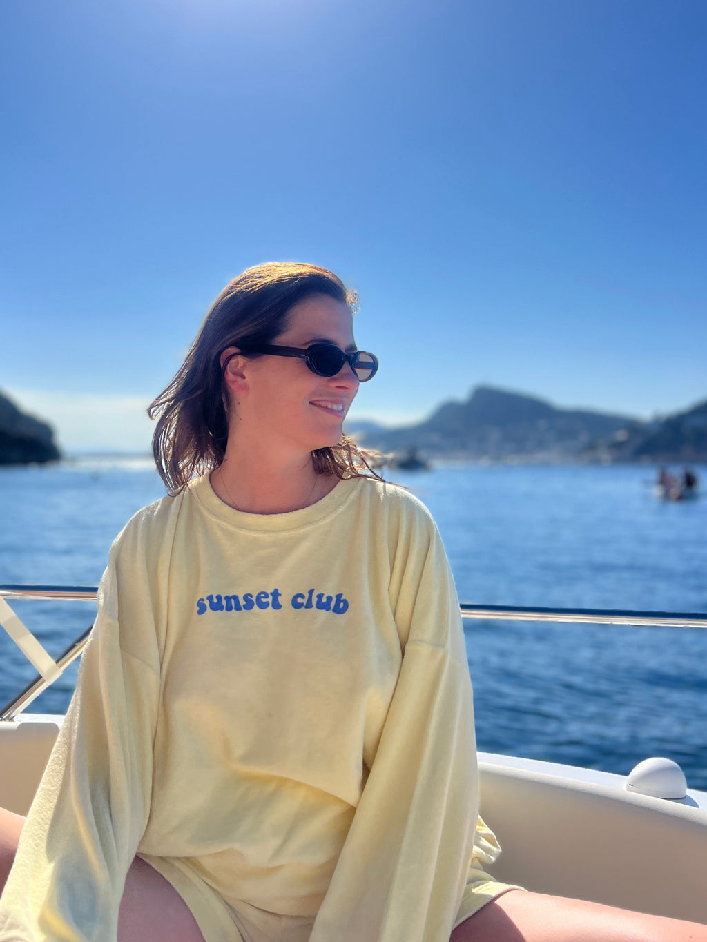 terry SUNSET CLUB sweatshirt loose fit