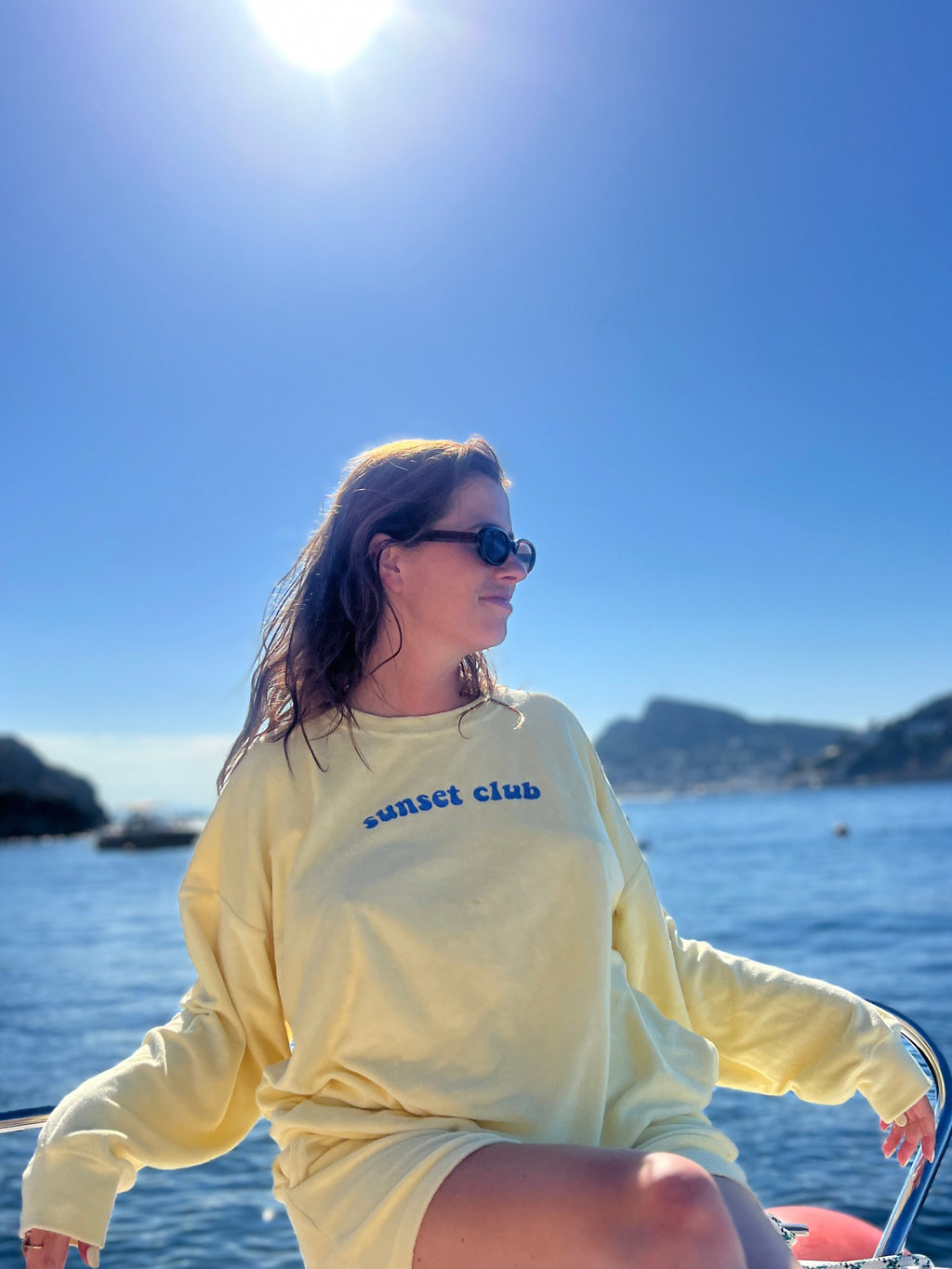 terry SUNSET CLUB sweatshirt loose fit