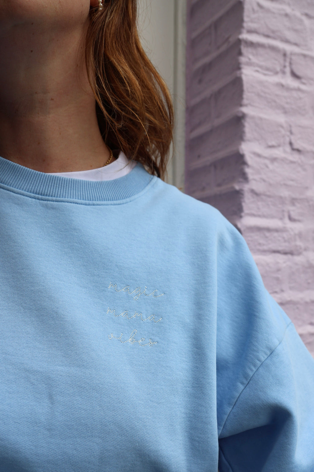 light blue MAMA loose fit