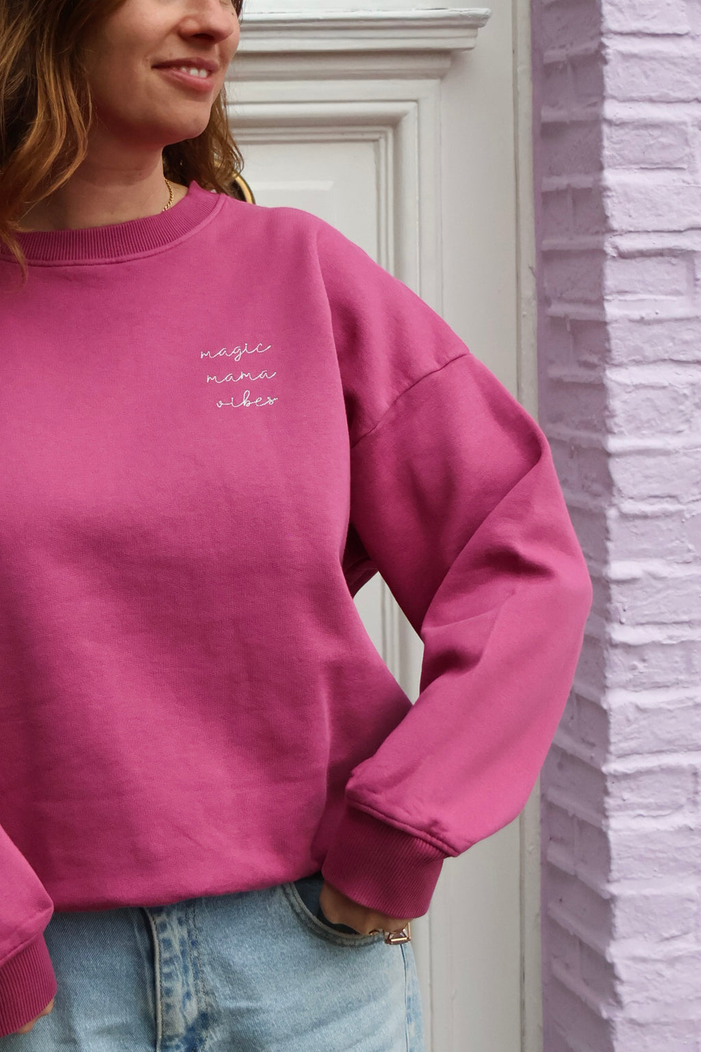 berry pink MAMA loose fit