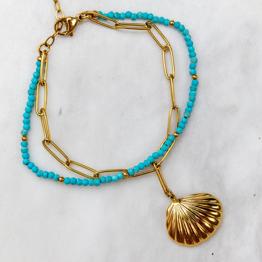 double pearls shell BRACELET