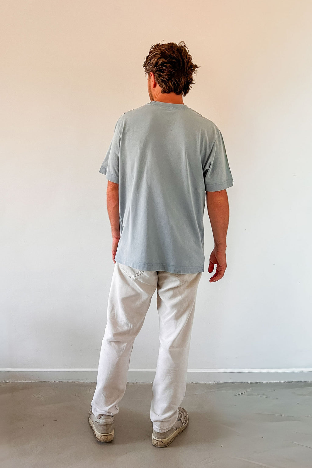 men APERO CLUB washed blue t-shirt (loose fit)