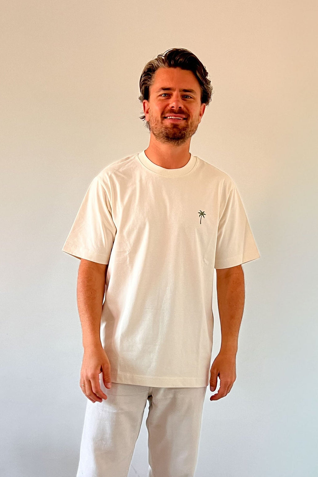 men ivory PALMTREE t-shirt (loose fit)