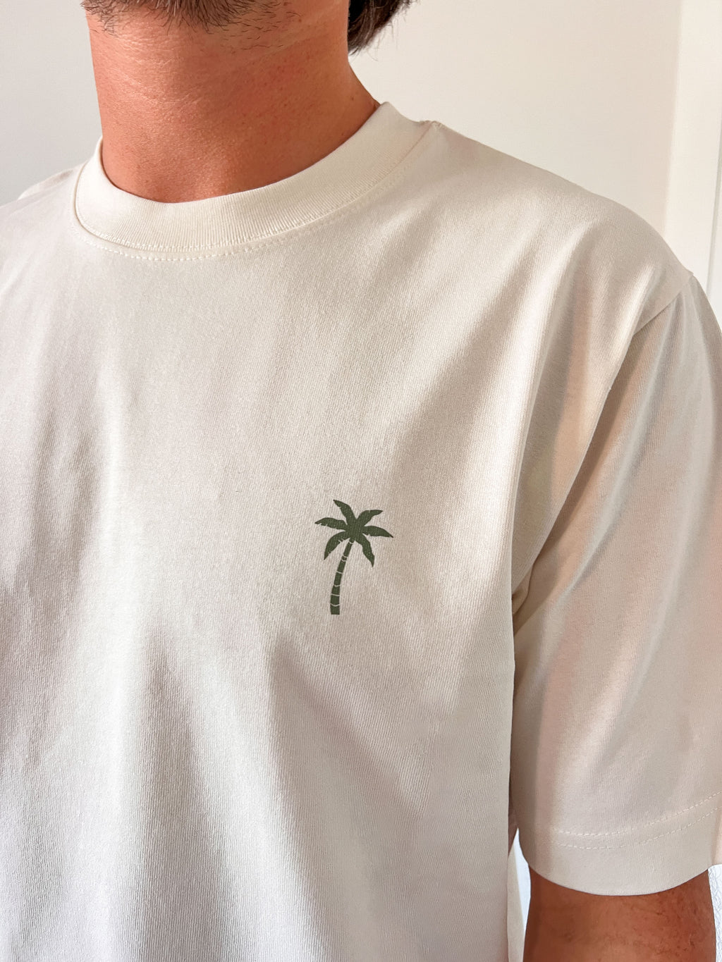 men ivory PALMTREE t-shirt (loose fit)