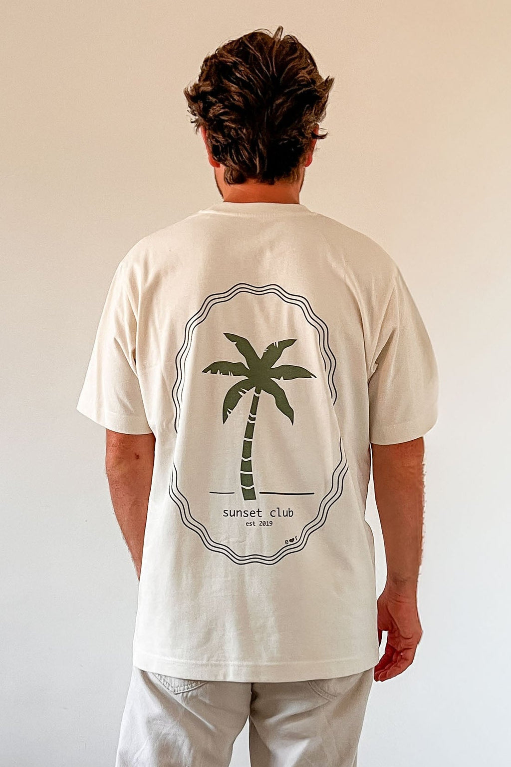 men ivory PALMTREE t-shirt (loose fit)