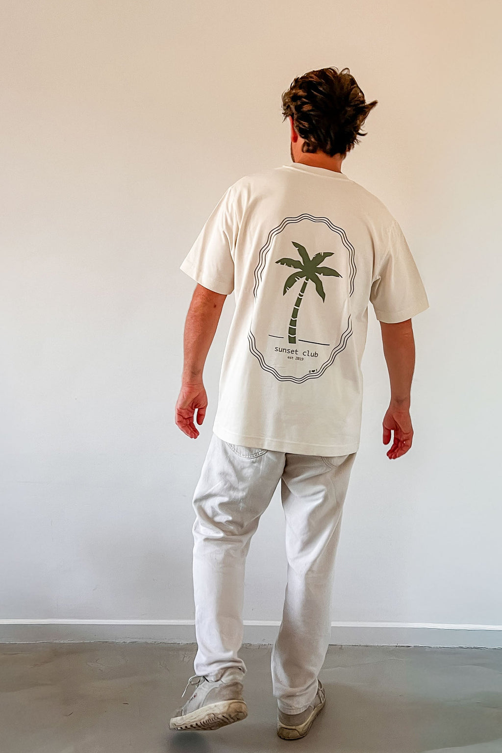 men ivory PALMTREE t-shirt (loose fit)