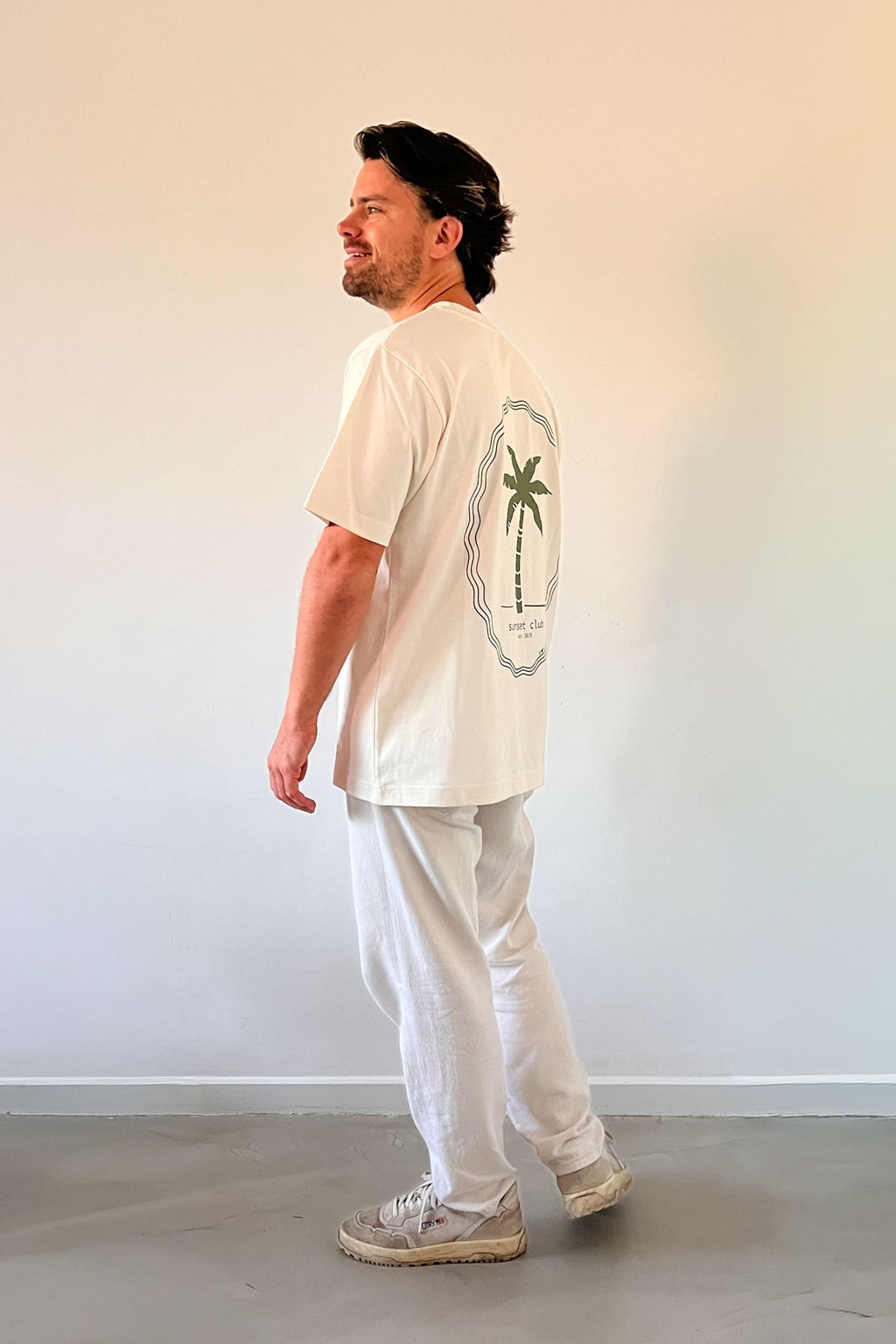 men ivory PALMTREE t-shirt (loose fit)