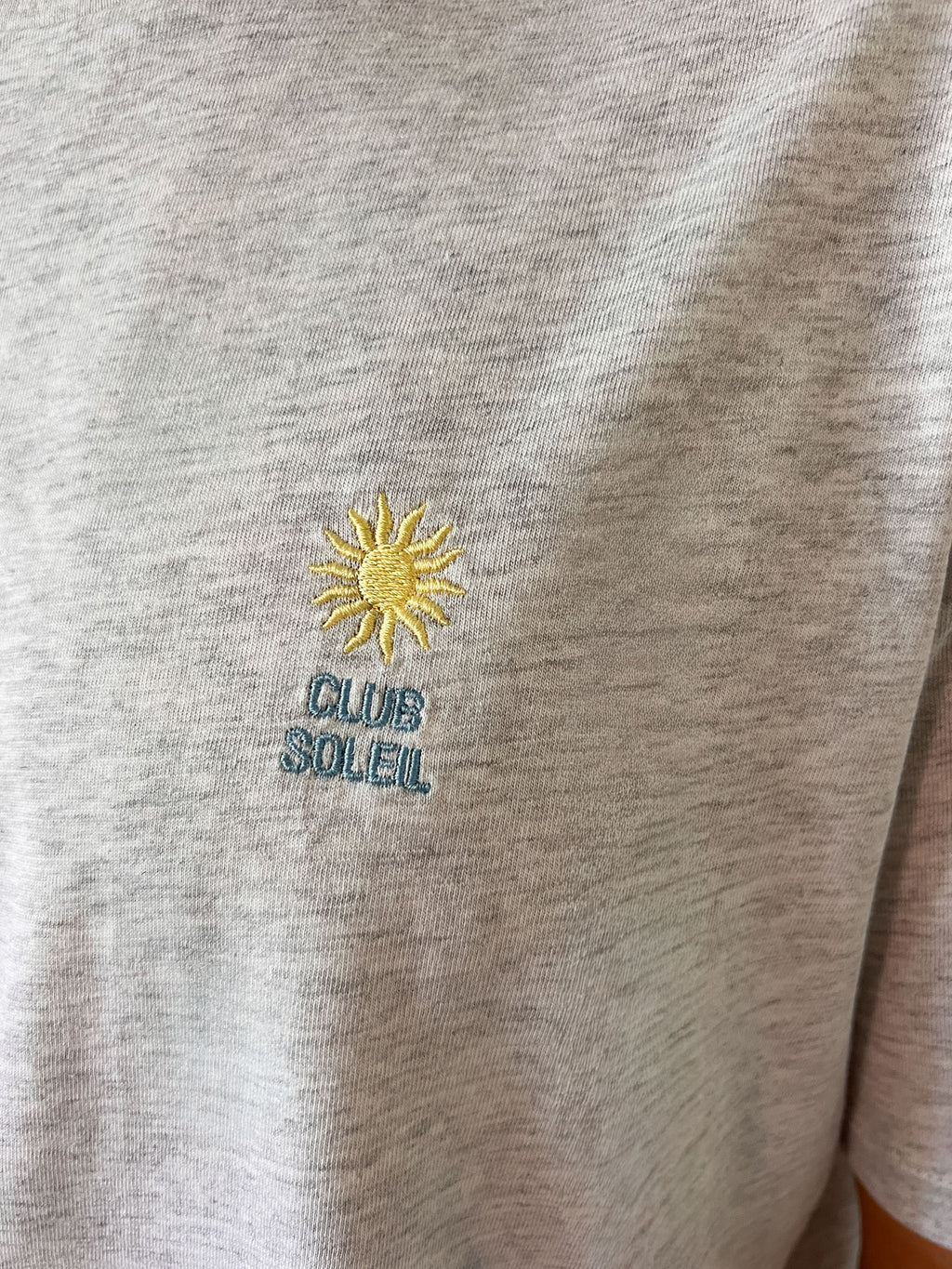 men t-shirt grey CLUB SOLEIL embroidery men