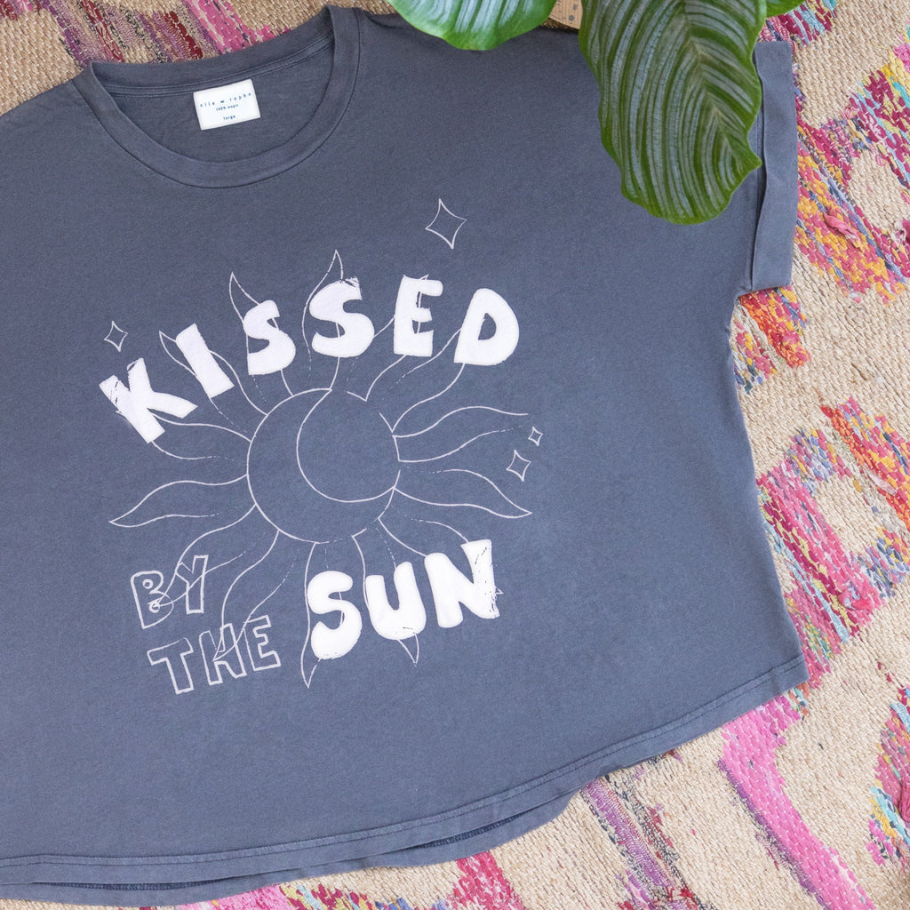 vintage black KISSED BY THE SUN loose fit