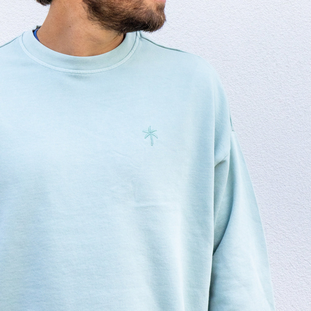 tropical blue PALMTREE loose fit