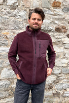 men sleeveless teddy VEST burgundy