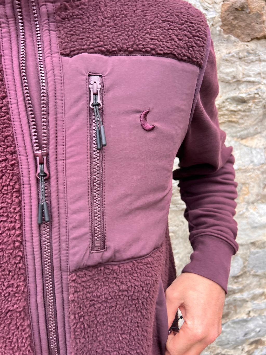 men sleeveless teddy VEST burgundy