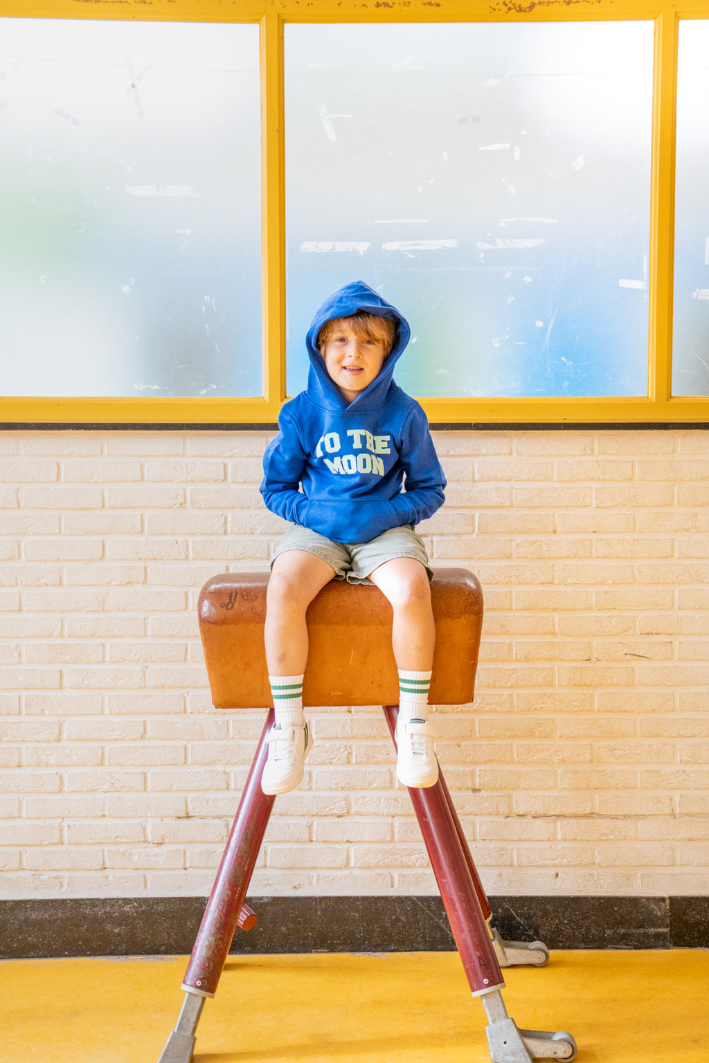 little worker blue TO THE MOON hoodie