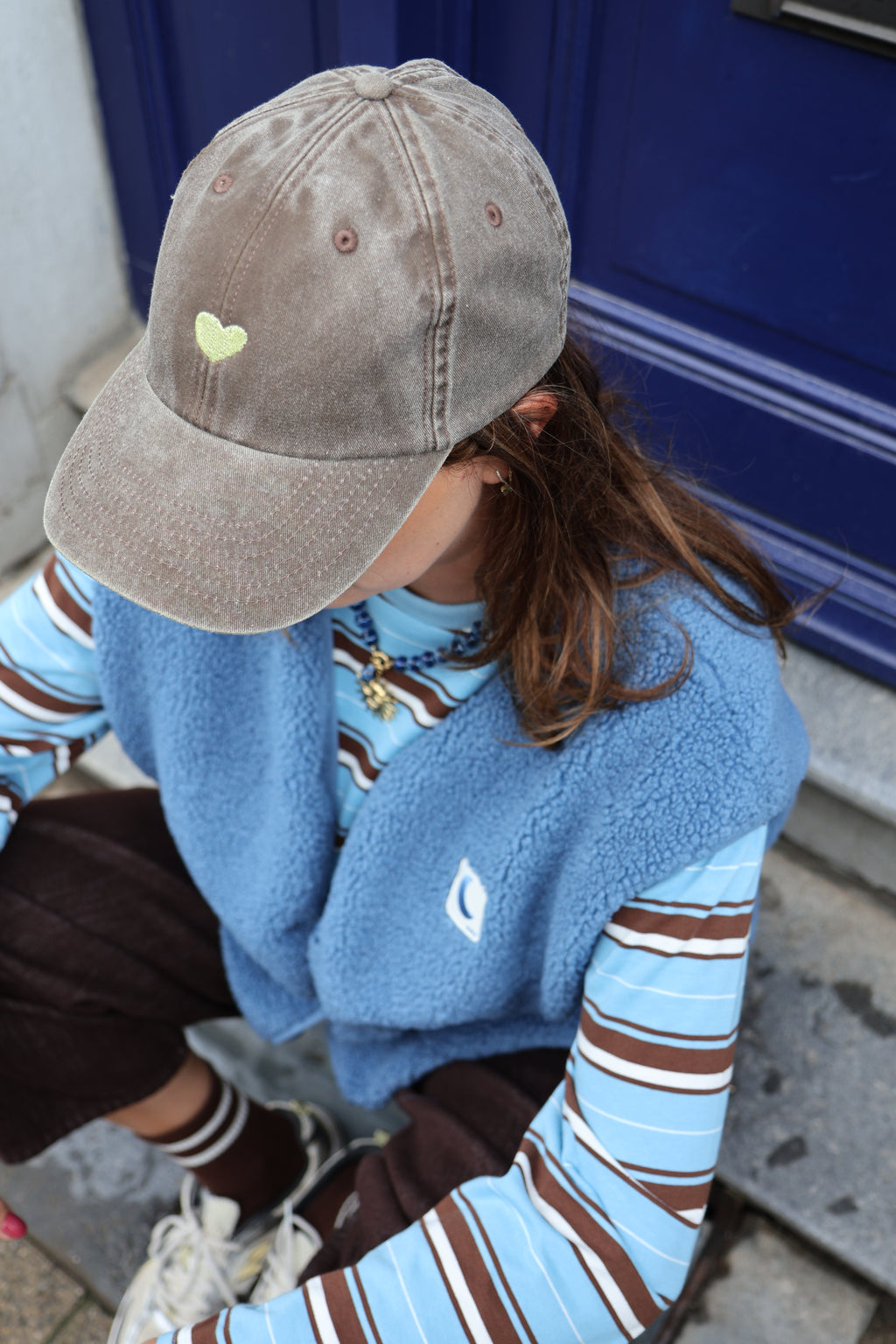 women sleeveless teddy VEST bright blue