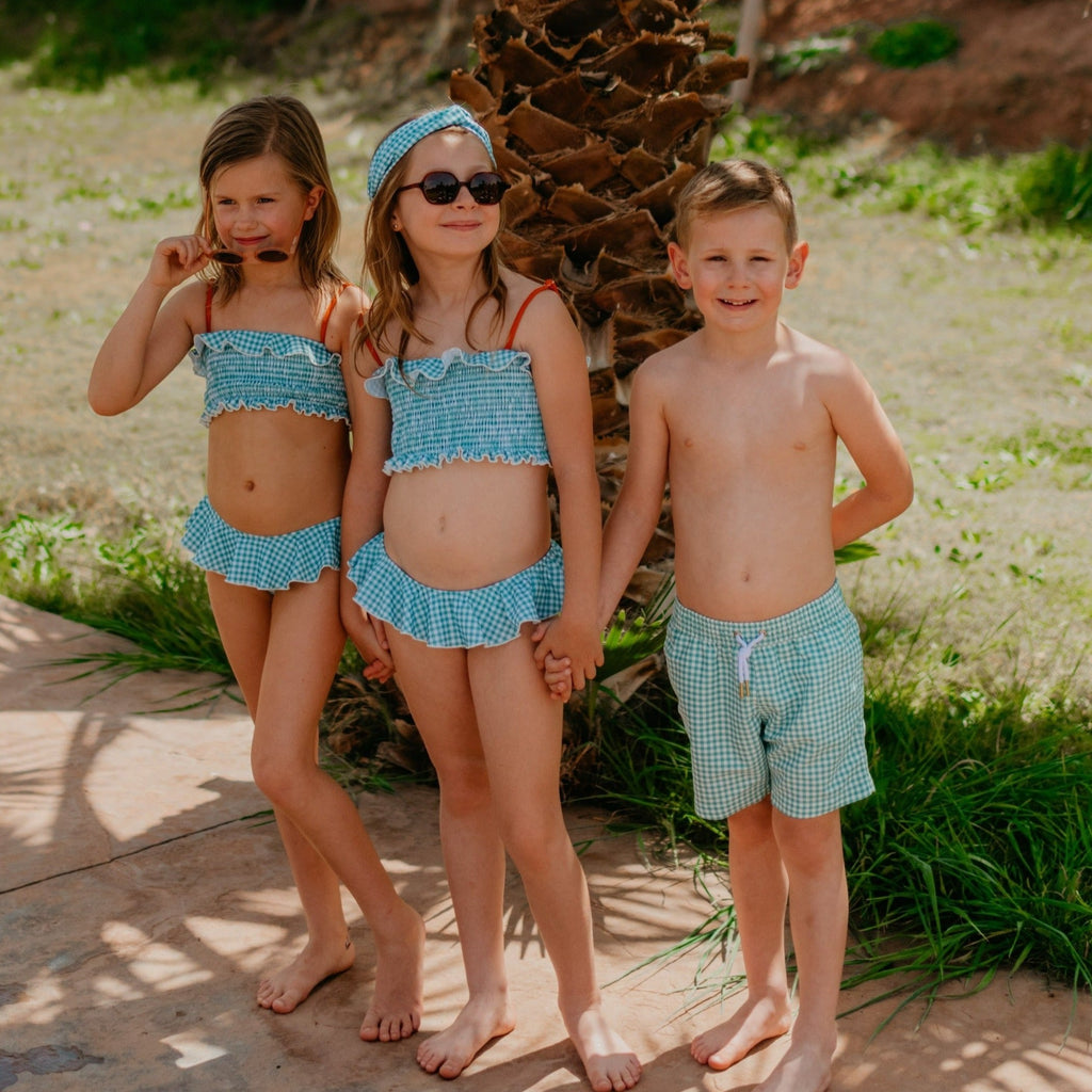 VICHY GREEN boys swim short