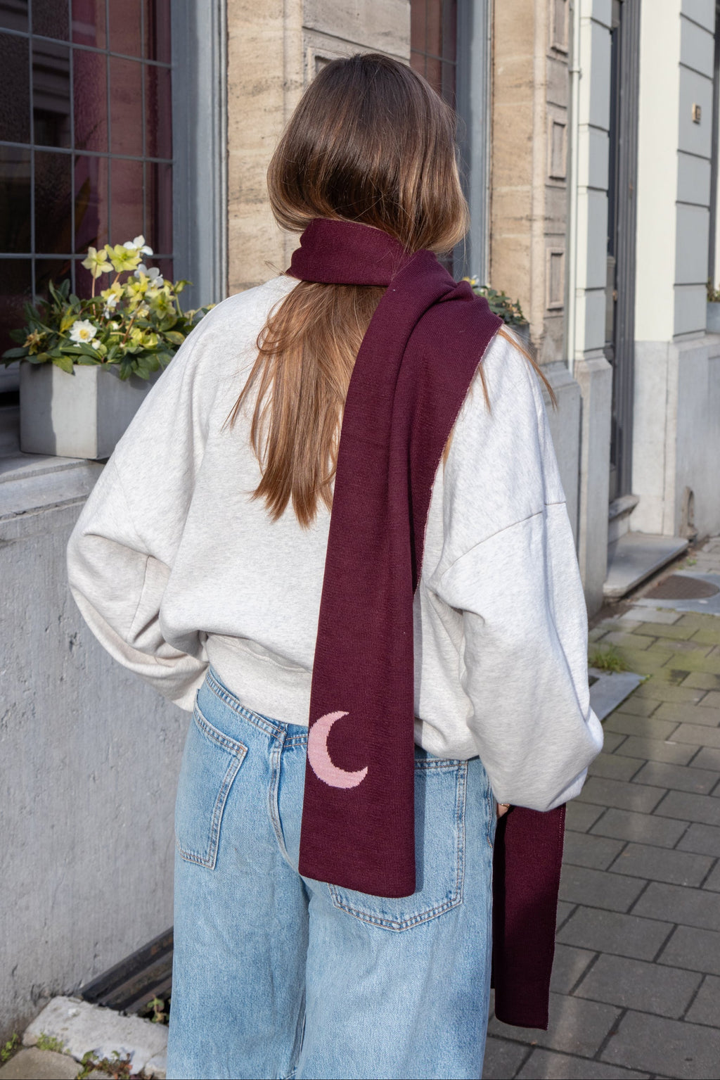 burgundy MOON scarf