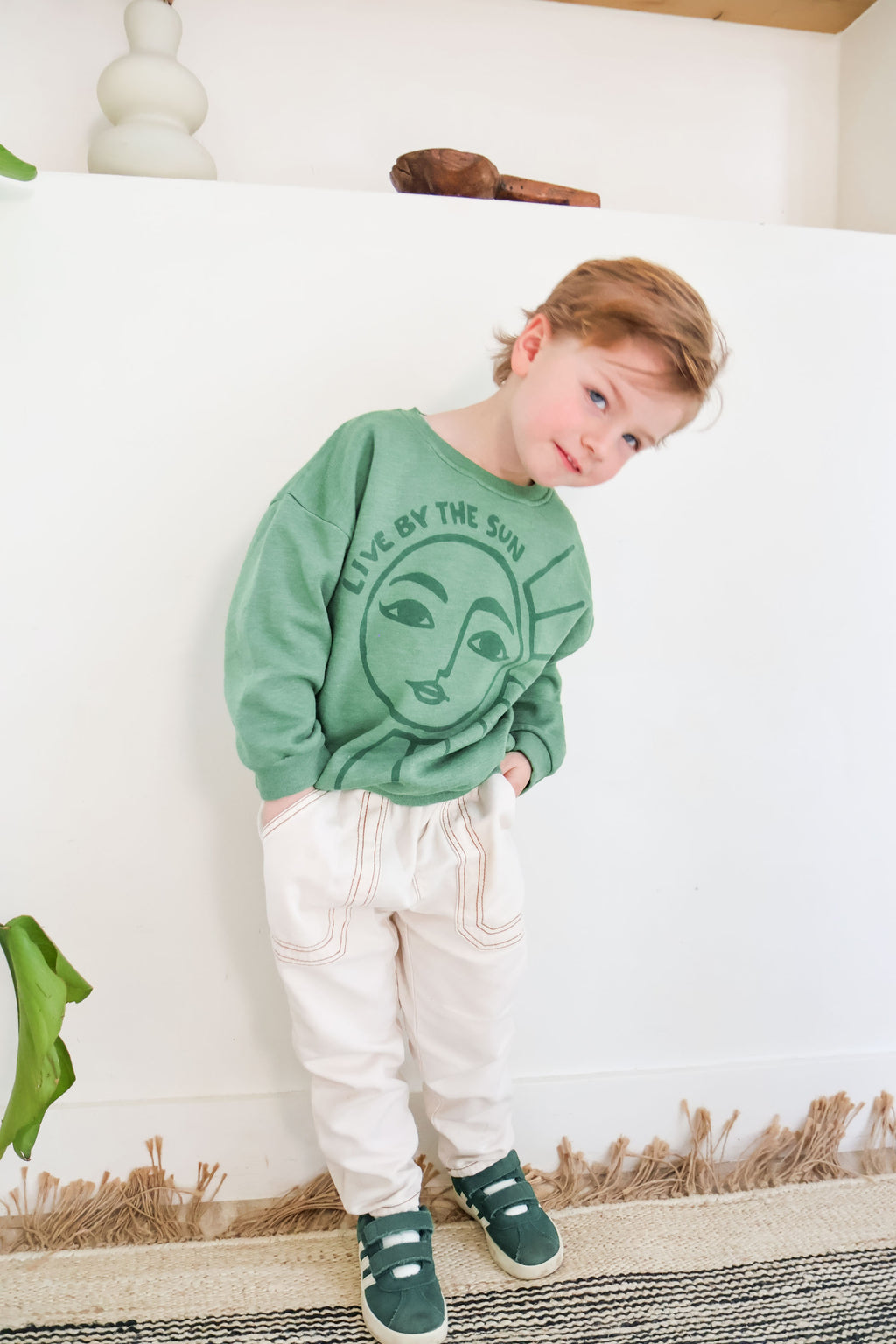little green LIVE BY THE SUN loose fit