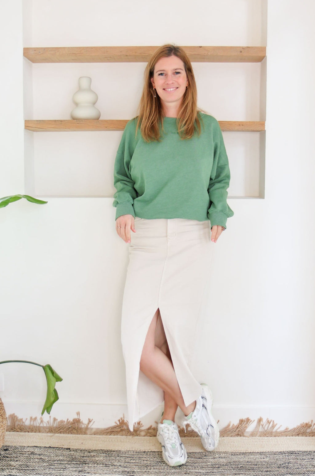 green LIVE BY THE SUN loose fit