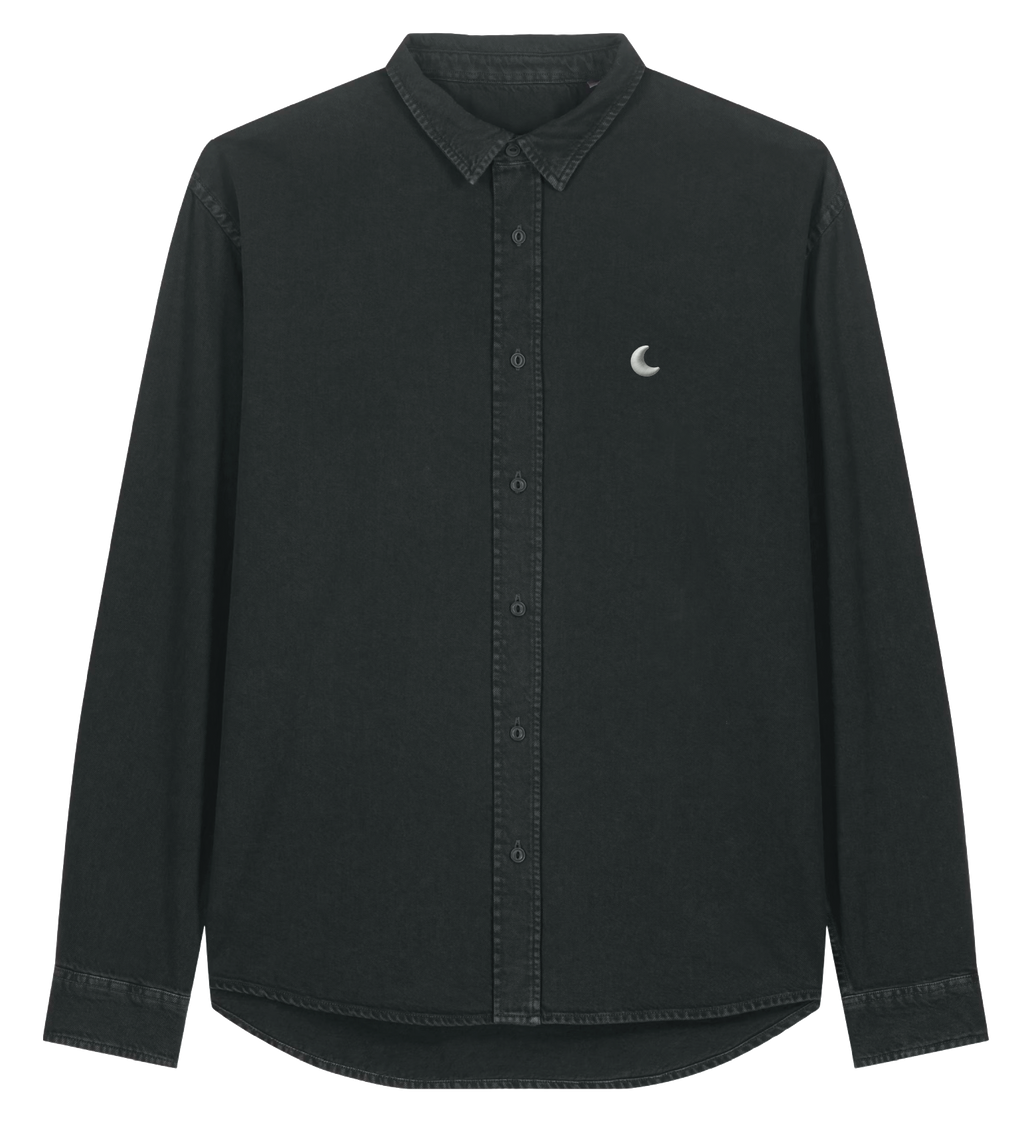 vintage black silver MOON worker shirt