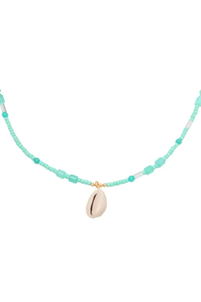 aqua shell NECKLACE
