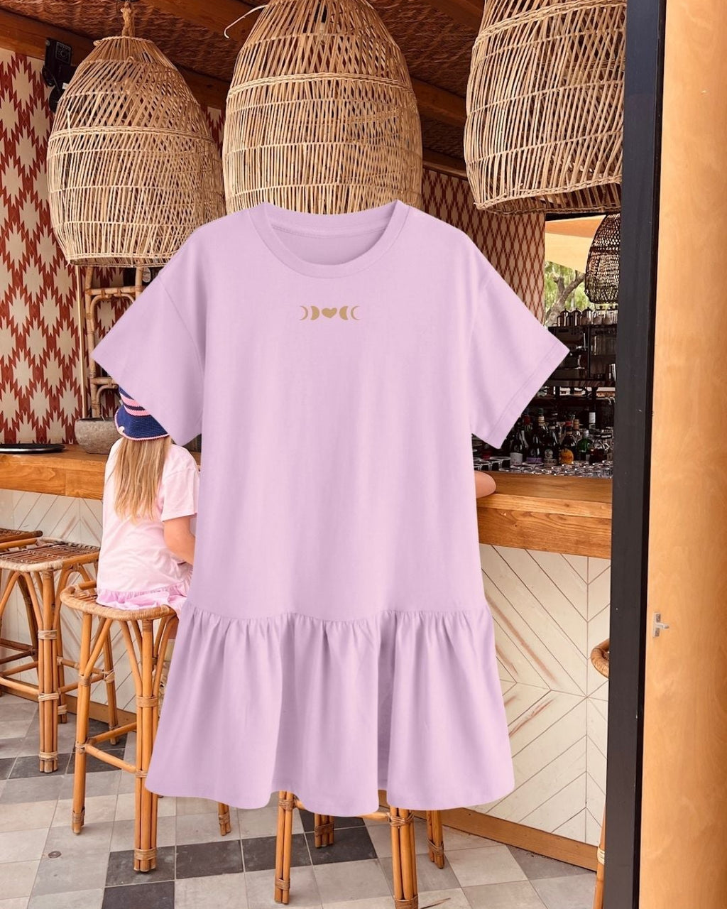 little pink FULL MOON t-shirt dress
