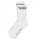 white MAGIC TEACHER socks