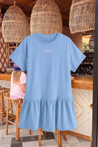 little light blue FULL MOON t-shirt dress