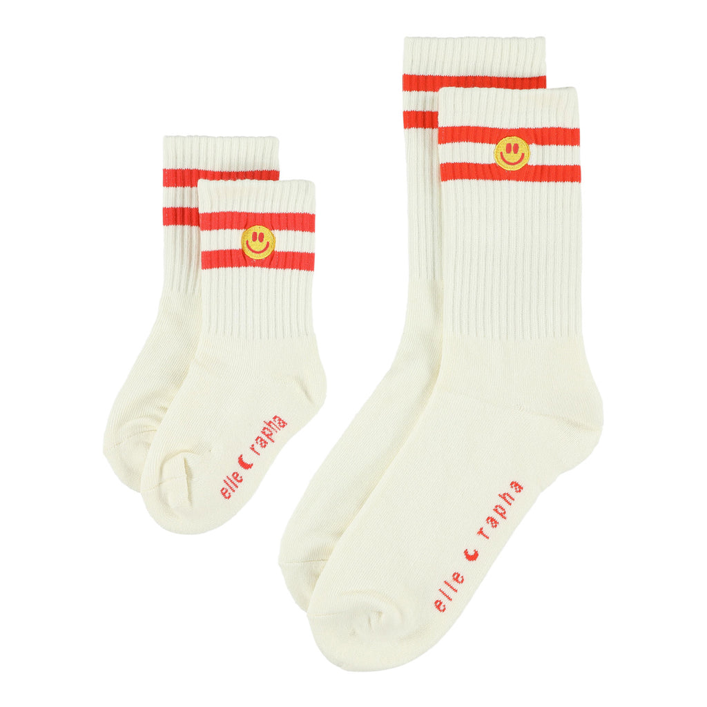 SMILEY kids socks coral