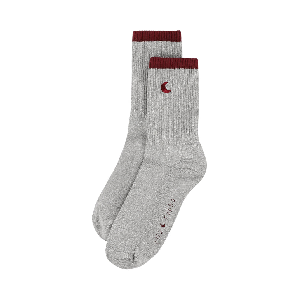 silver MOON glitter socks