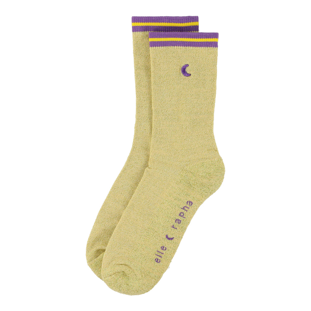 gold MOON glitter socks