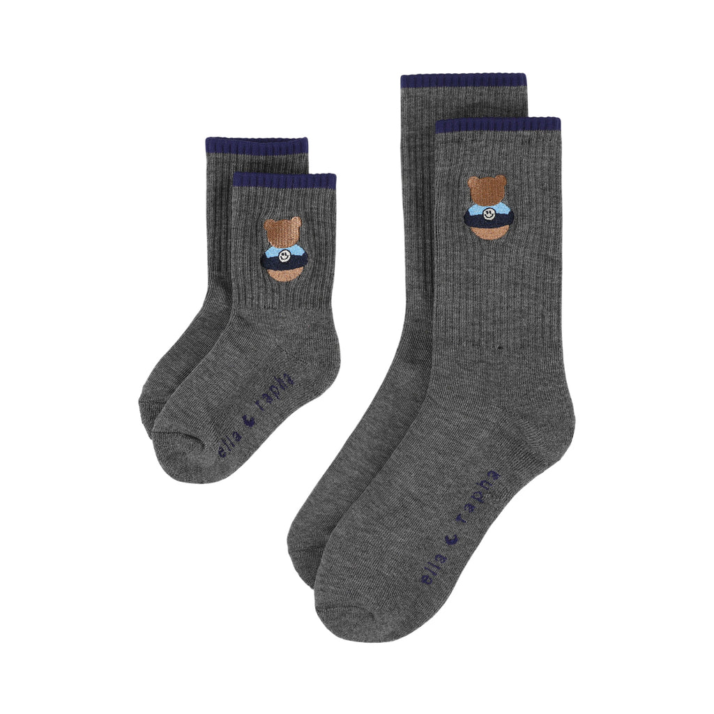 grey TEDDY BEAR kids socks