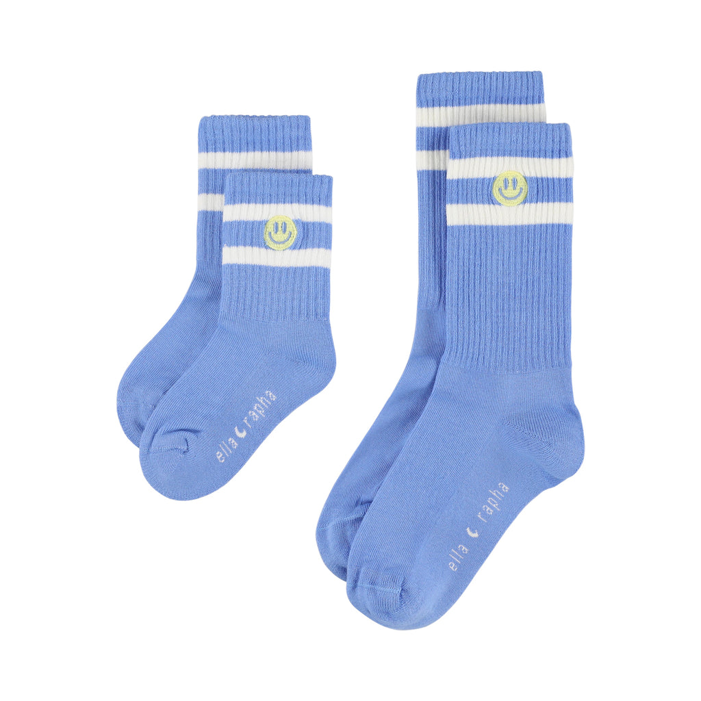 SMILEY kids socks sky blue