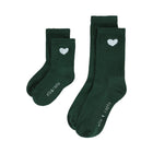 deep green HEART socks kids