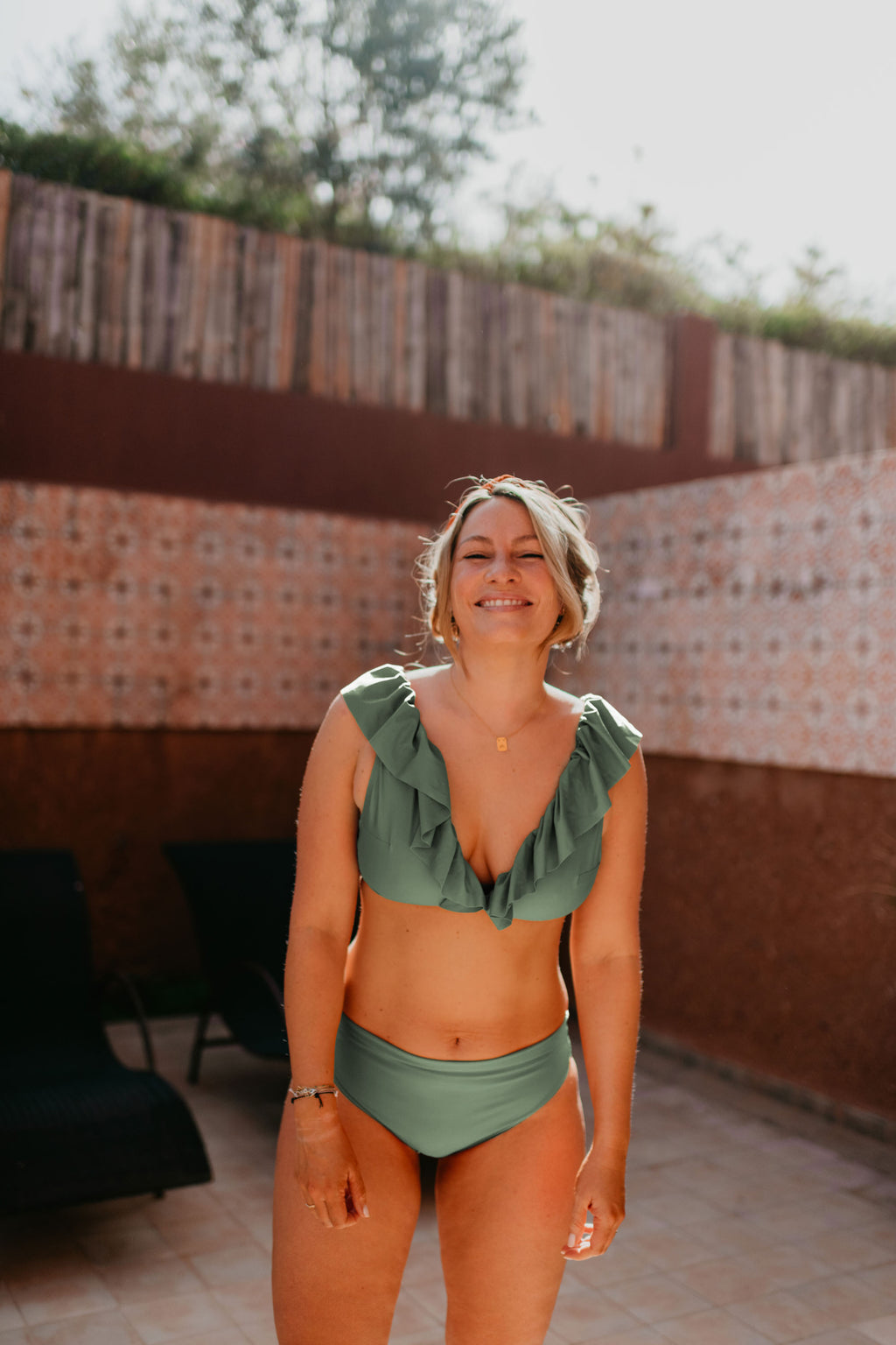 LEOPARD GREEN bikini top