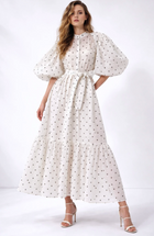 VALIE polka dress BEIGE