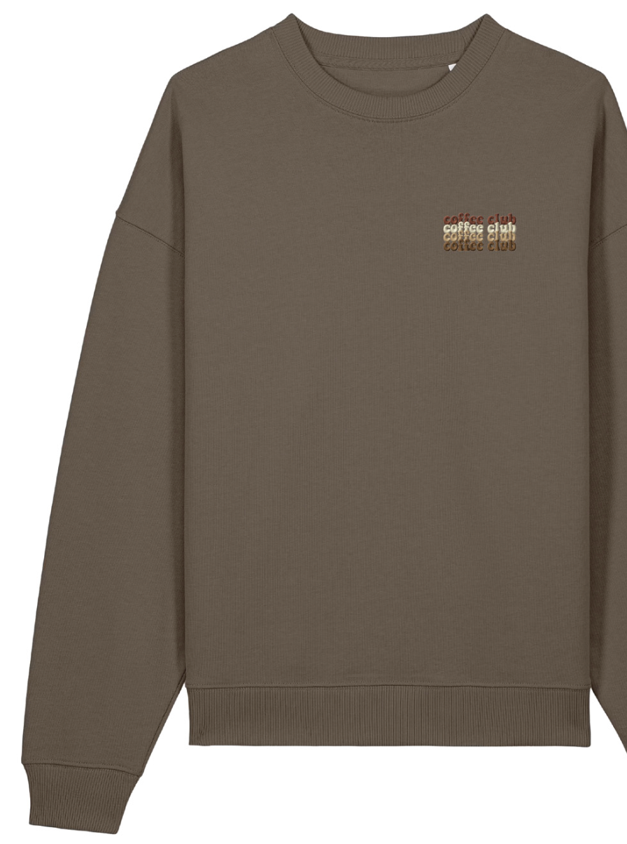 brown COFFEE CLUB sweatshirt men
