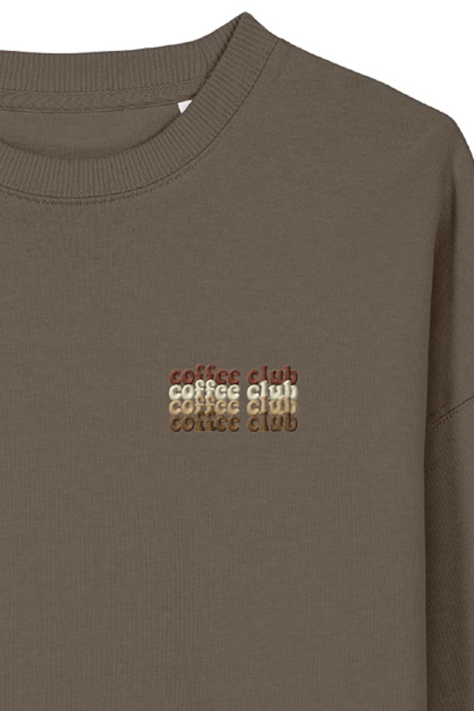 brown COFFEE CLUB sweatshirt men