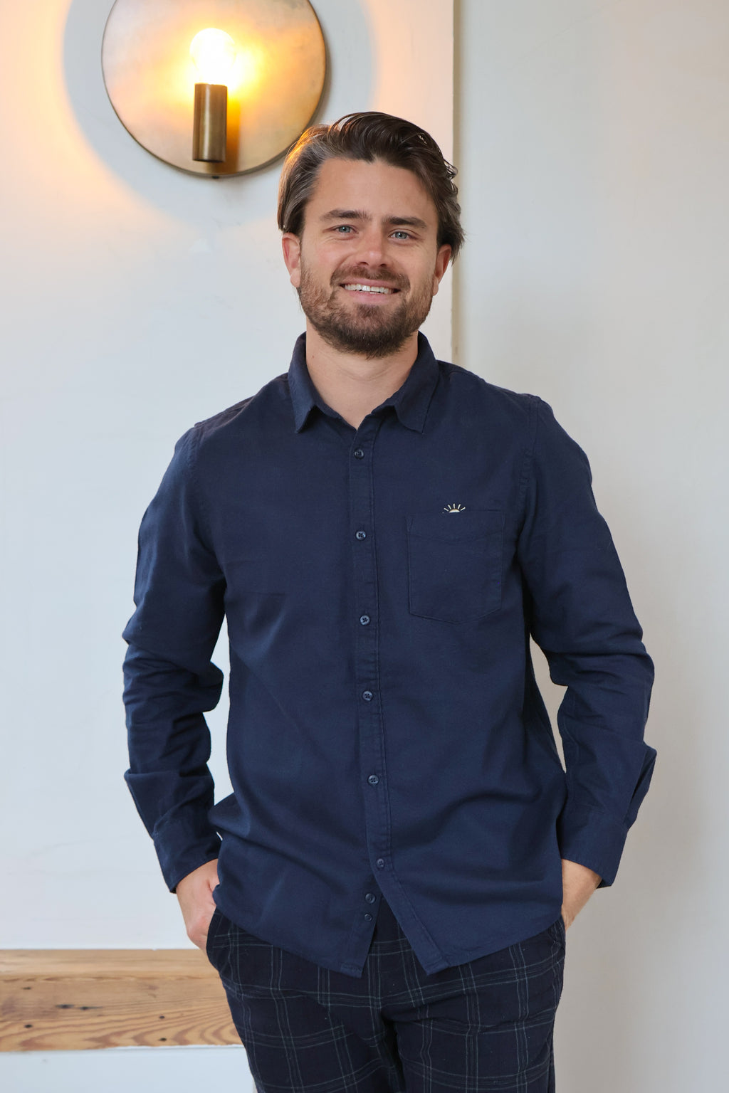 dark blue SUNRISE shirt flannel