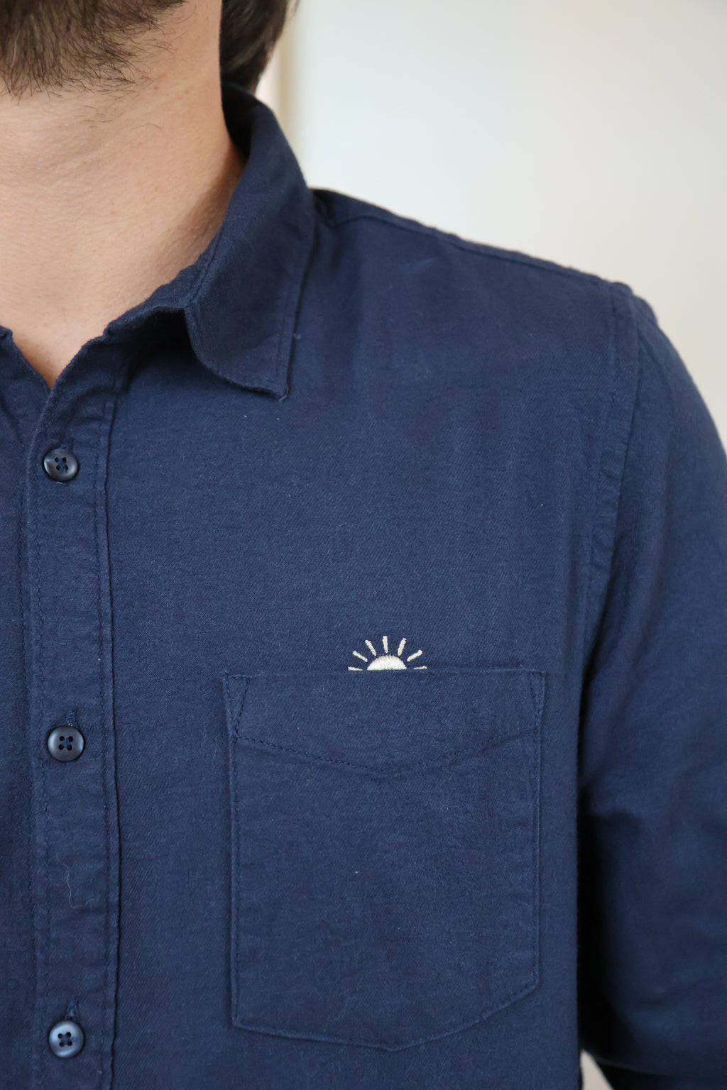 dark blue SUNRISE shirt flannel