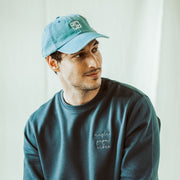 Graphite grey magic papa vibes sweatshirt with embroidered text for dads