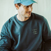 Graphite grey magic papa vibes sweatshirt with embroidered text for dads
