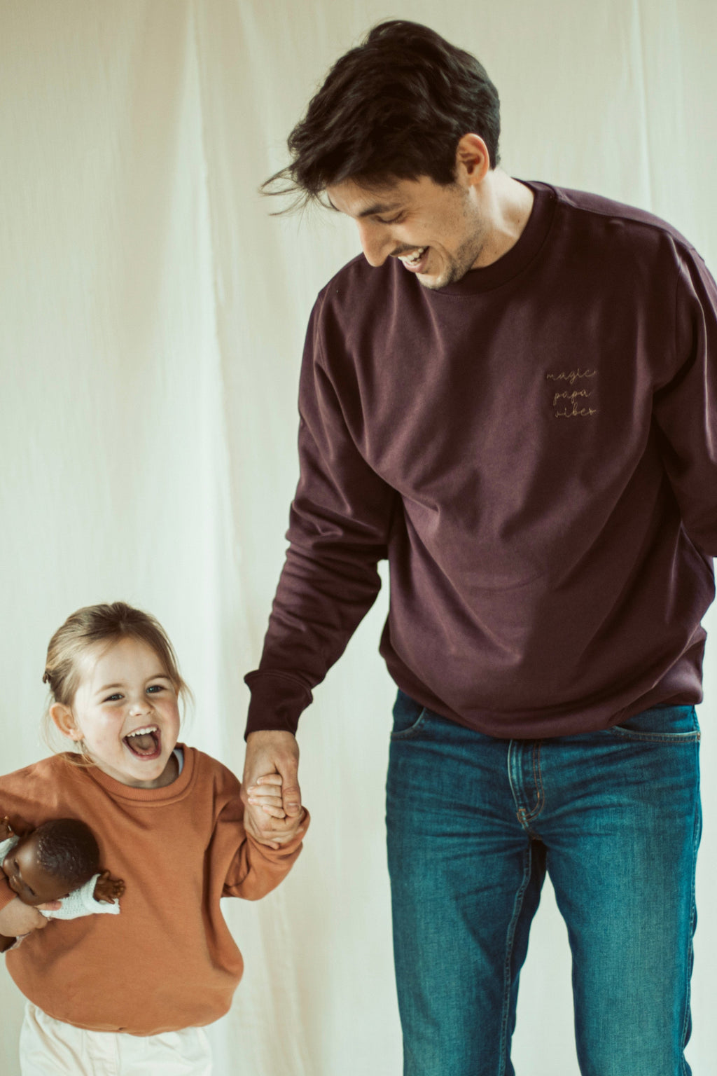 Merlot magic papa vibes sweatshirt with embroidered text for dads